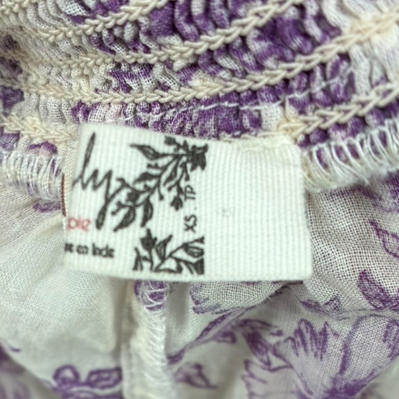 Free People Intimately XS Smocked Ruffle Floral Toile Lounge Boxer Shorts - Picture 4 of 5